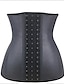 cheap Corsets &amp; Shapewear-Corset Women&#039;s Black Beige Spandex Cotton Plus Size Underbust Corset Hook &amp; Eye Solid Colored