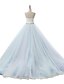 cheap Wedding Dresses-A-Line Sweetheart Court Train Tulle Wedding Dress with Appliques Lace Sash / Ribbon by VIVIANS BRIDAL