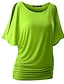 abordables T-shirts Femme-Femme Couleur Pleine Découpé Tee-shirt - Coton Chic de Rue Sortie Vin / Blanche / Noir / Violet / Jaune / Rouge / Rose / Vert