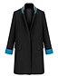 halpa Naisten takit ja trenssitakit-Yksinkertainen Pitkä Patchwork Musta / Beesi L / XL / XXL