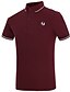 baratos polo clássico-Homens Camisa de golfe Colarinho Vinho Roxo Manga Curta Formal Diário Imprimir Blusas Algodão