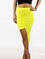 cheap Women&#039;s Skirts-Women&#039;s Solid Blue / Pink / White / Black / Green / Yellow / Purple Skirts,Sexy / Street chic Asymmetrical