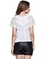 cheap Women&#039;s T-shirts-Women&#039;s Off The Shoulder Patchwork Lace All Match Sexy Cut Out T-shirt,Boat Neck Short Sleeve