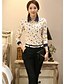 cheap Plus Size Tops-Women&#039;s Shirt Animal Plus Size Shirt Collar Work Long Sleeve Tops Beige