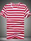 billige T-skjorter og singleter til herrer-Herre Store størrelser Stripet T-skjorte - Bomull Sport Fritid / hverdag Arbeid Svart / Rød / Grønn / Blå / Kortermet
