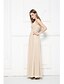 cheap Bridesmaid Dresses-A-Line Scoop Neck Floor Length Chiffon Bridesmaid Dress with Beading / Appliques / Side Draping by