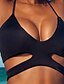 cheap Women&#039;s Lingerie-Women&#039;s Solid Bikini Swimsuit Solid Colored Bandeau Swimwear Bathing Suits Black