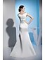 cheap Evening Dresses-Mermaid / Trumpet Formal Evening Dress Jewel Neck Sweep / Brush Train Satin with Sash / Ribbon 2020