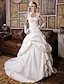 זול שמלות כלה-שמלות חתונה נשף סטרפלס סטרפלס שובל כנסייה (צ&#039;אפל) סאטן שמלות כלה עם כיווצים למעלה אפליקציות 2024