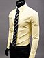Недорогие Мужские классические рубашки-мужская рубашка классическая рубашка однотонный классический воротник винно-белый черный зеленый серый длинный рукав большие размеры на каждый день для работы простой тонкий топы деловой / весна /