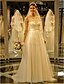 Χαμηλού Κόστους Νυφικά Φορέματα-Φορεματα για γαμο Ουρά Γραμμή Α Αμάνικο Λαιμός ψευδαίσθησης Δαντέλα Με Χάντρες Διακοσμητικά Επιράμματα 2023 Νυφικά φορέματα