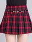 cheap Women&#039;s Skirts-Women&#039;s Casual / Daily Simple Plus Size Cotton A Line Skirts - Plaid Layered / Ruffle Red Blue