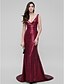 cheap Prom Dresses-Mermaid / Trumpet Sparkle &amp; Shine Prom Formal Evening Dress V Neck Sleeveless Court Train Sequined with Sequin 2020