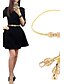 cheap Women&#039;s Belt-Women Belt Leaves Clasp Front Stretch Skinny Elastic Belt Waist Strap Gold