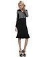 cheap Women&#039;s Dresses-Women&#039;s Vintage Cotton Bodycon Dress - Houndstooth Ruffle V Neck