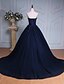 cheap Evening Dresses-Ball Gown Elegant &amp; Luxurious Lace Up Formal Evening Dress Sweetheart Neckline Sleeveless Chapel Train Tulle Over Lace with Beading Sequin 2020