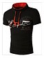 cheap Men&#039;s Tees &amp; Tank Tops-Men&#039;s Print Casual / Sport T-Shirt,Cotton Short Sleeve-Black / Blue / Orange / Red / White