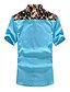 billige Herreskjorter-Men&#039;s Floral Print Shirt - Cotton Sports Casual / Daily White / Black / Yellow / Red / Blue / Color Block / Short Sleeve