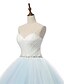 cheap Wedding Dresses-A-Line Sweetheart Court Train Tulle Wedding Dress with Appliques Lace Sash / Ribbon by VIVIANS BRIDAL