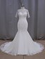 cheap Wedding Dresses-Fit &amp; Flare Wedding Dresses Scoop Neck Chapel Train Tulle Short Sleeve See-Through with Pearl Beading Sequin 2021