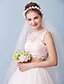 olcso Menyasszonyi ruhák-Kétrészes A-vonalú Esküvői ruhák Illusion nyak Udvariuszály Csipke Tüll Ujjatlan val vel Csipke 2022