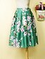cheap Plus Size Bottoms-Women&#039;s Vintage Skirts Daily Floral Print Black Green Beige S M L