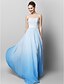 cheap Prom Dresses-Sheath / Column Prom Formal Evening Dress Strapless Sleeveless Floor Length Chiffon Lace with Lace 2020 / Color Gradient