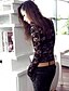 cheap Women&#039;s Blouses &amp; Shirts-Women&#039;s Solid Colored Lace Blouse Street chic Going out Black