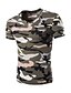 abordables T-shirts &amp; Débardeurs Homme-Homme camouflage Tee-shirt - Coton Quotidien Sports Col en V Violet / Rouge / Vert Véronèse / Vert / Bleu / Eté / Manches Courtes