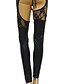 cheap Socks &amp; Tights-Women&#039;s Christmas Erotic PU Legging Solid Colored Lace High Waist Black One-Size