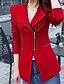 cheap Women&#039;s Blazer&amp;Suits-Women&#039;s Daily Vintage Spring / Fall Plus Size Regular Jacket, Solid Colored V Neck Long Sleeve Black / Wine L / XL / XXL