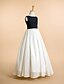 cheap Flower Girl Dresses-A-Line Floor Length Flower Girl Dress Pageant &amp; Performance Cute Prom Dress Chiffon with Draping Fit 3-16 Years