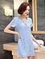 cheap Women&#039;s Dresses-Women&#039;s Daily Plus Size Street chic Shift Dress,Solid Round Neck Above Knee Short Sleeves Polyester Summer Mid Rise Micro-elastic