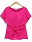 cheap Women&#039;s Blouses &amp; Shirts-Women&#039;s Street chic Plus Size Blouse - Solid Colored, Bow