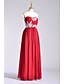 cheap Bridesmaid Dresses-A-Line Sweetheart Neckline Floor Length Chiffon / Lace / Charmeuse Bridesmaid Dress with Beading