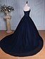 cheap Evening Dresses-Ball Gown Elegant &amp; Luxurious Lace Up Formal Evening Dress Sweetheart Neckline Sleeveless Chapel Train Tulle Over Lace with Beading Sequin 2020