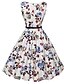 cheap Women&#039;s Dresses-Women&#039;s A Line Dress - Sleeveless Floral Pleated Spring Street chic White S M L XL XXL / Cotton