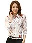 cheap Plus Size Tops-Women&#039;s Shirt Floral Plus Size Shirt Collar Daily Weekend Long Sleeve Tops Chic &amp; Modern White