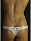 cheap Men&#039;s Exotic Underwear-Men&#039;s Briefs Underwear Solid Colored Lace Erotic White Black M L XL