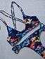 voordelige Bikini&#039;s &amp; Badmode-Dames Bloemen Bikini Zwempak Bandeau Zwemkleding Badpakken Blauw