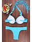 cheap Bikinis-Women&#039;s Solid Halter Neck Orange Blue Bikini Swimwear - Solid Colored S M L Orange / Underwire Bra / Padless / Sexy