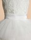 cheap Flower Girl Dresses-A-Line Tea Length Wedding / First Communion Flower Girl Dresses - Lace / Tulle Sleeveless Jewel Neck with Lace