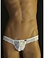 cheap Men&#039;s Exotic Underwear-Men&#039;s Briefs Underwear Solid Colored Lace Erotic White Black M L XL