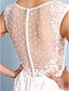 olcso Menyasszonyi ruhák-Sellő fazon Esküvői ruhák V-alakú Udvari uszály Csipke tüllön Rendszeres hevederek Átlátszó val vel Rátétek 2020