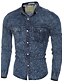 preiswerte Herrenhemden-Herren Hemd-Einfarbig Freizeit / Formal Baumwolle Lang Blau