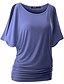 economico T-Shirt da donna-T-shirt Per donna Moda città Increspato, Tinta unita Blu L / Estate