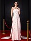 cheap Special Occasion Dresses-A-Line Celebrity Style Pastel Colors Beaded &amp; Sequin Formal Evening Dress Spaghetti Strap Sleeveless Court Train Chiffon with Crystals Beading 2020