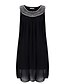 cheap Women&#039;s Dresses-Women&#039;s Daily Going out Street chic Mini Loose Chiffon Dress - Solid Colored Beaded Pleated Summer Black Beige Pink L XL XXL