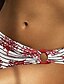abordables Bikini-Femme Licou Rouge Slip Brésilien Bikinis Maillots de Bain - Fleur Imprimé M L XL / Soutien-gorge Rembourré / Sexy