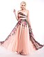 cheap Prom Dresses-A-Line Pattern Dress Prom Formal Evening Dress Sweetheart Neckline Sleeveless Floor Length Chiffon with Sash / Ribbon Draping Side Draping 2020